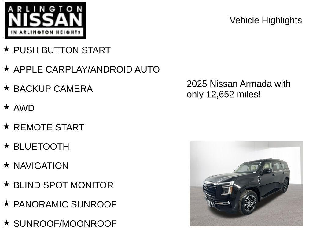used 2025 Nissan Armada car, priced at $67,500