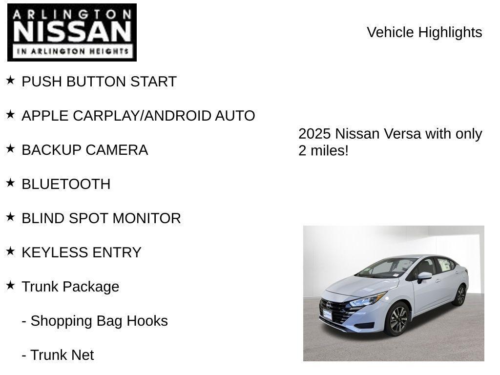 new 2025 Nissan Versa car, priced at $18,322