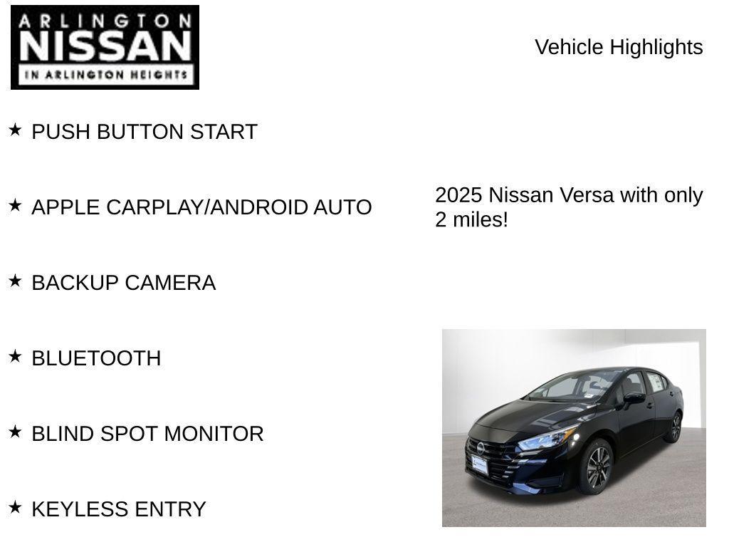 new 2025 Nissan Versa car, priced at $17,848