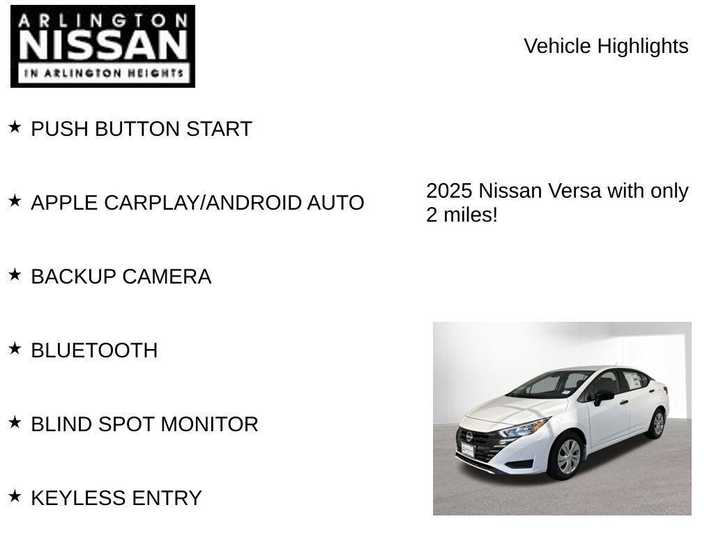 new 2025 Nissan Versa car, priced at $16,429