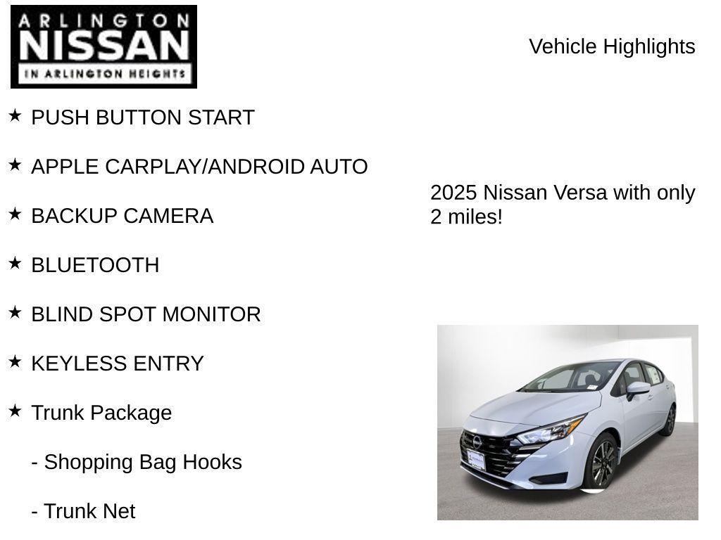 new 2025 Nissan Versa car, priced at $18,400