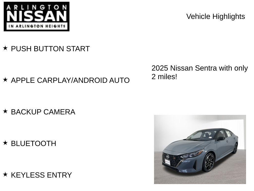 new 2025 Nissan Sentra car, priced at $22,673
