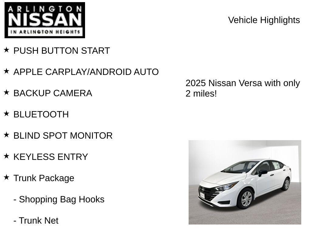 new 2025 Nissan Versa car, priced at $16,802