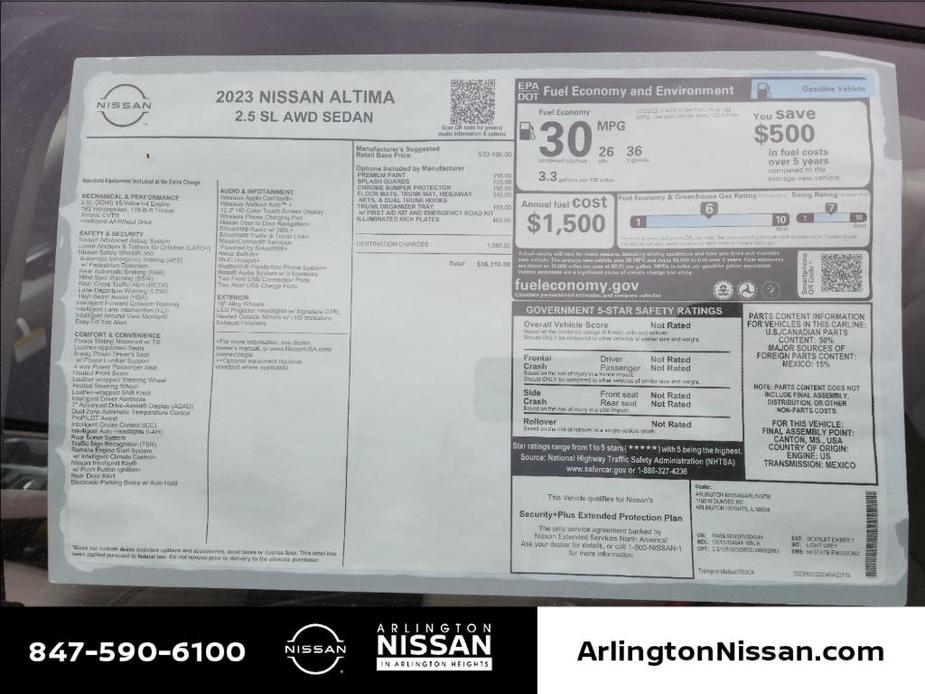 new 2023 Nissan Altima car, priced at $26,114