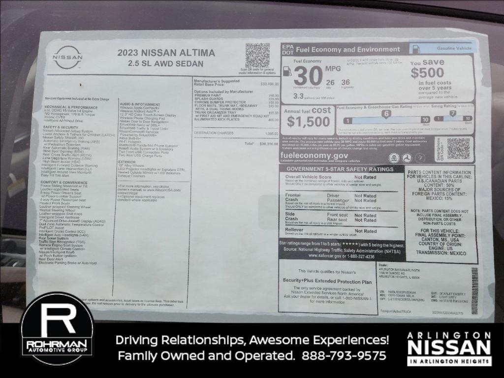new 2023 Nissan Altima car, priced at $26,114