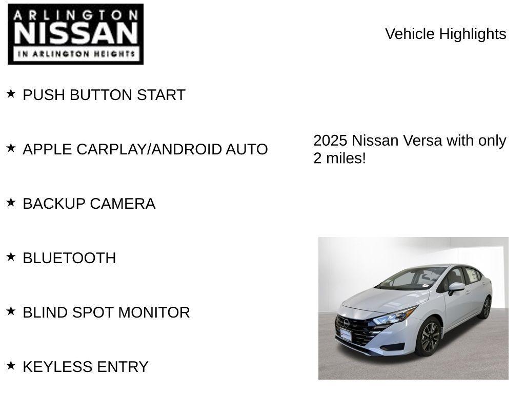 new 2025 Nissan Versa car, priced at $18,985