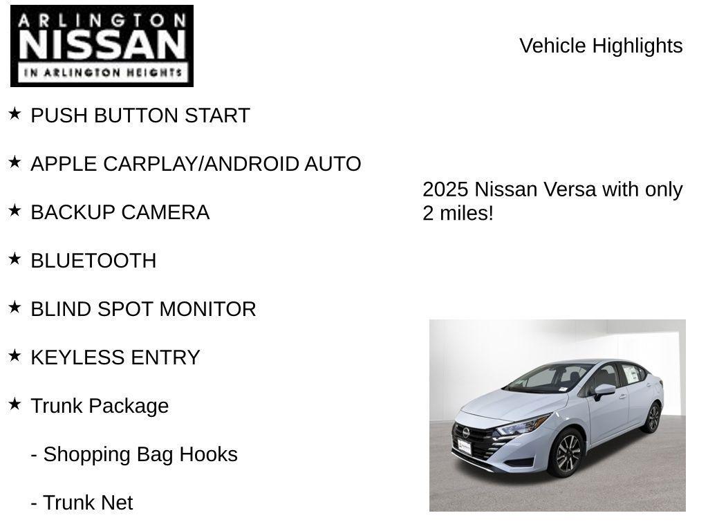 new 2025 Nissan Versa car, priced at $18,322
