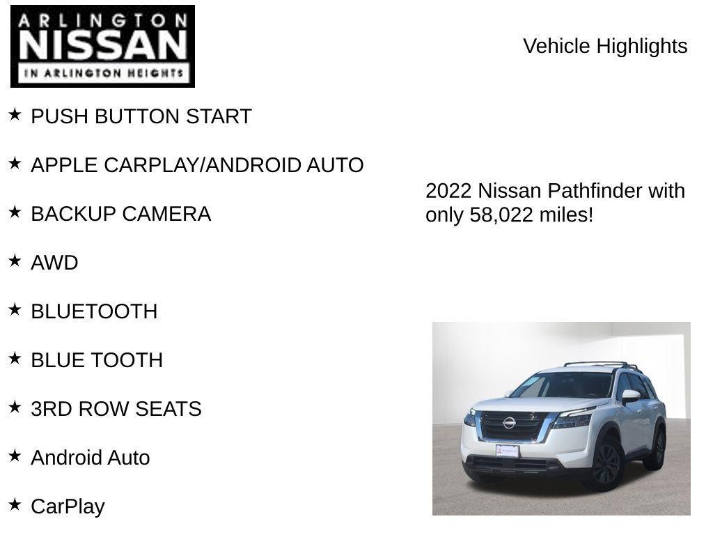 used 2022 Nissan Pathfinder car, priced at $25,500