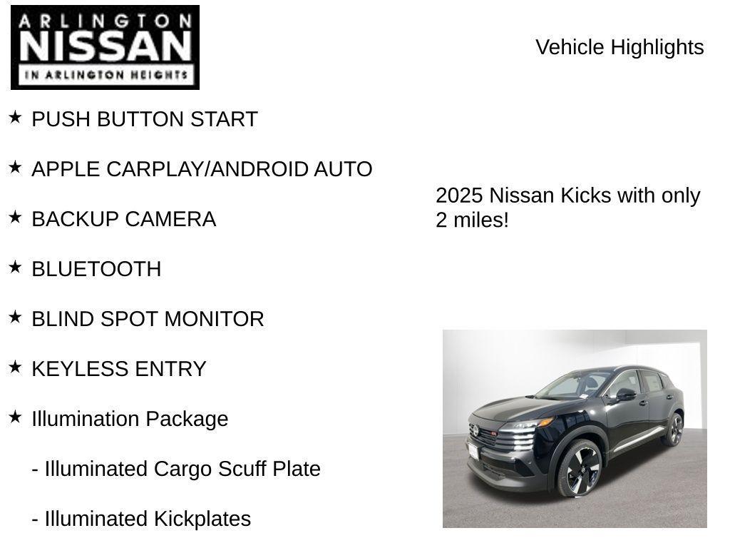 new 2025 Nissan Kicks car, priced at $24,084