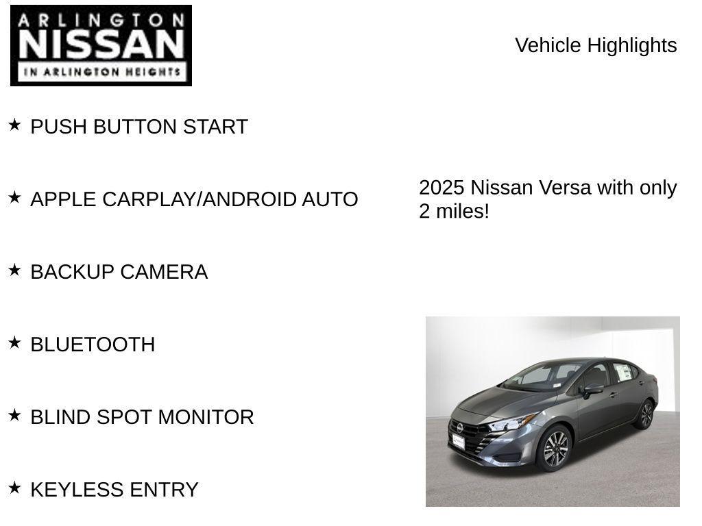 new 2025 Nissan Versa car, priced at $17,650