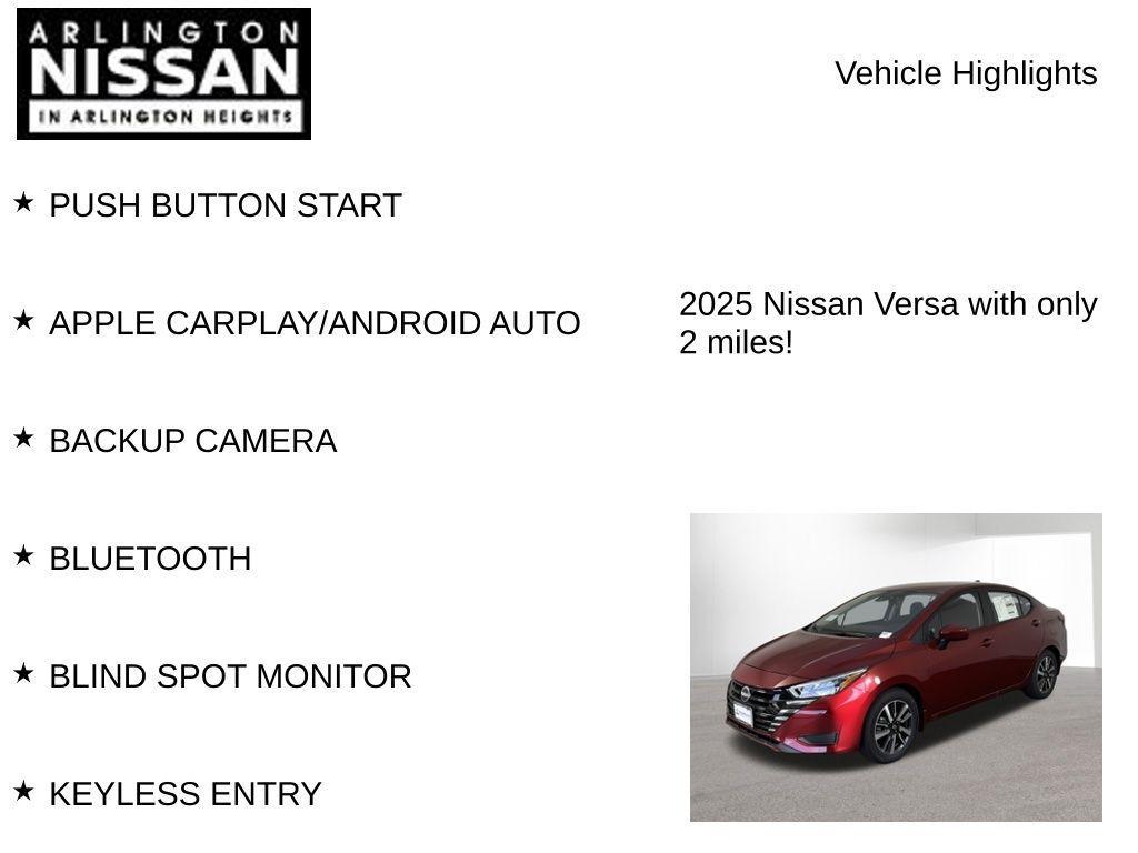 new 2025 Nissan Versa car, priced at $18,400