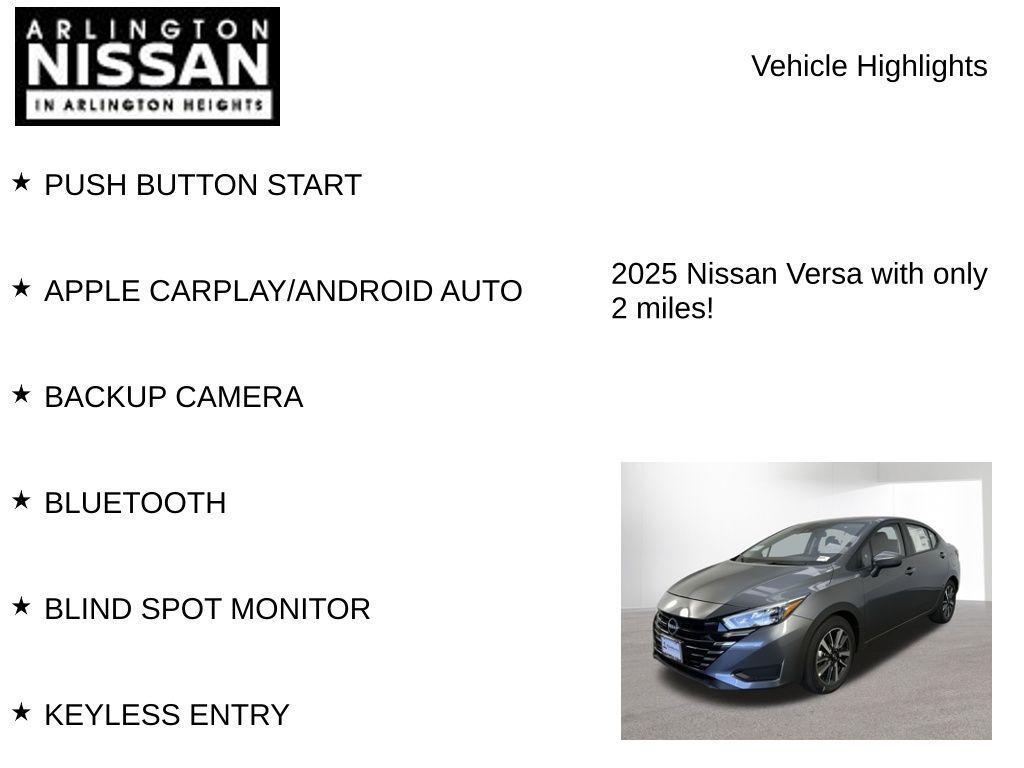 new 2025 Nissan Versa car, priced at $18,458