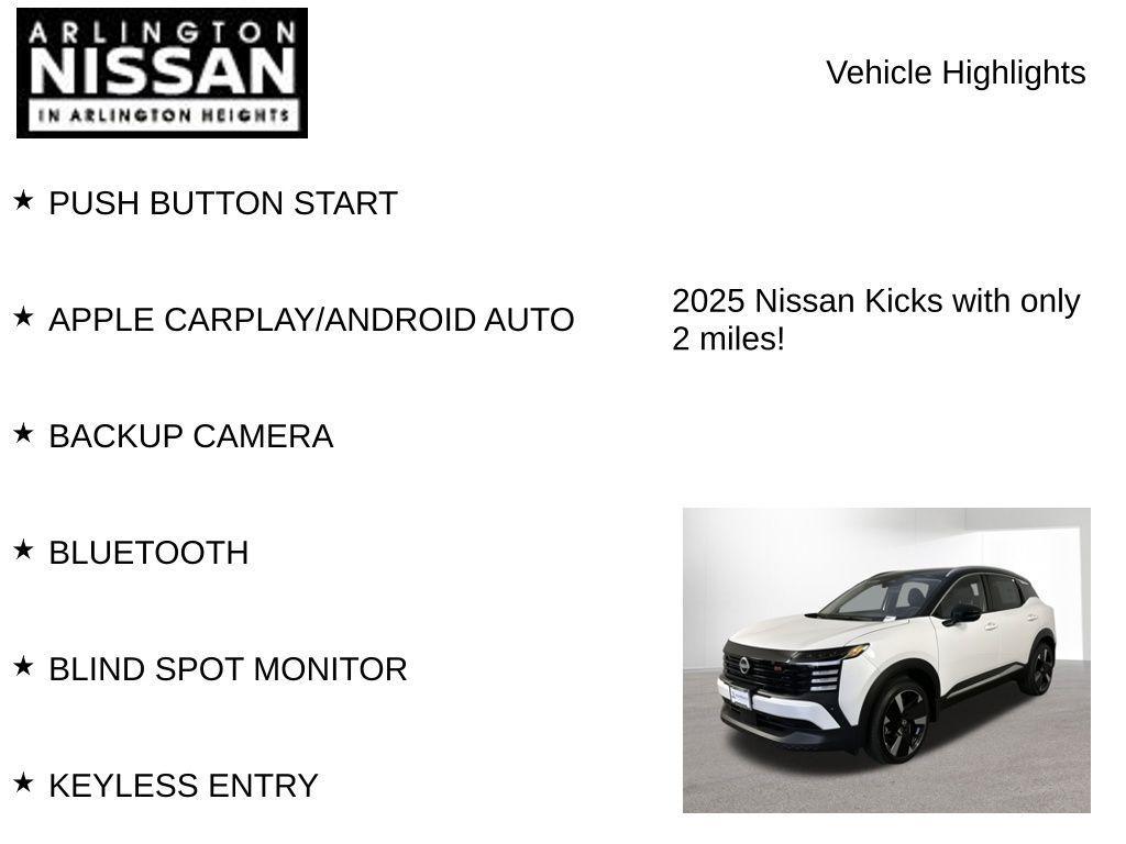 new 2025 Nissan Kicks car, priced at $24,031
