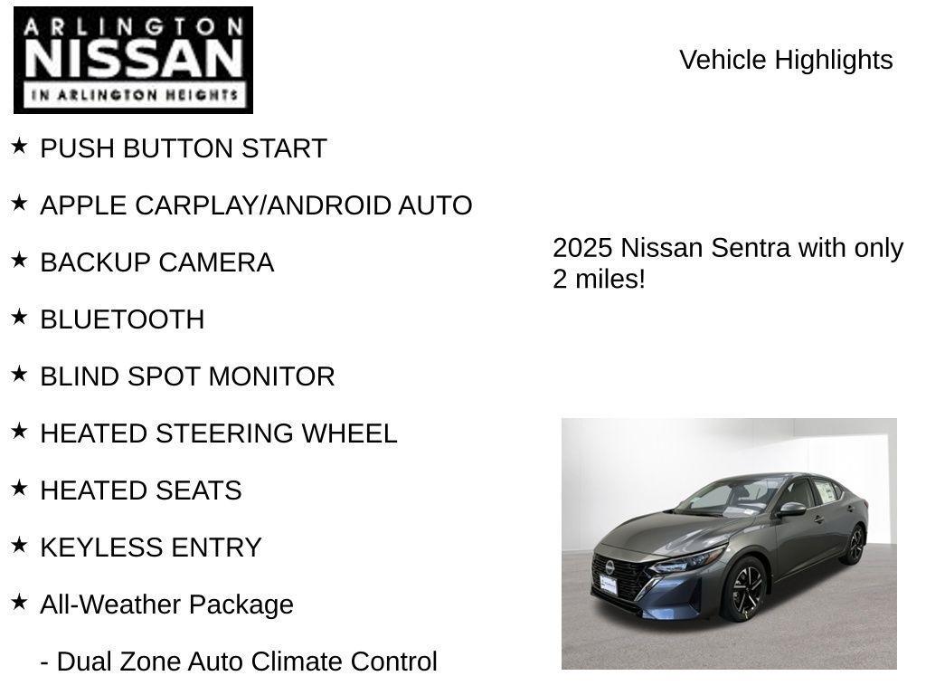 new 2025 Nissan Sentra car, priced at $20,754