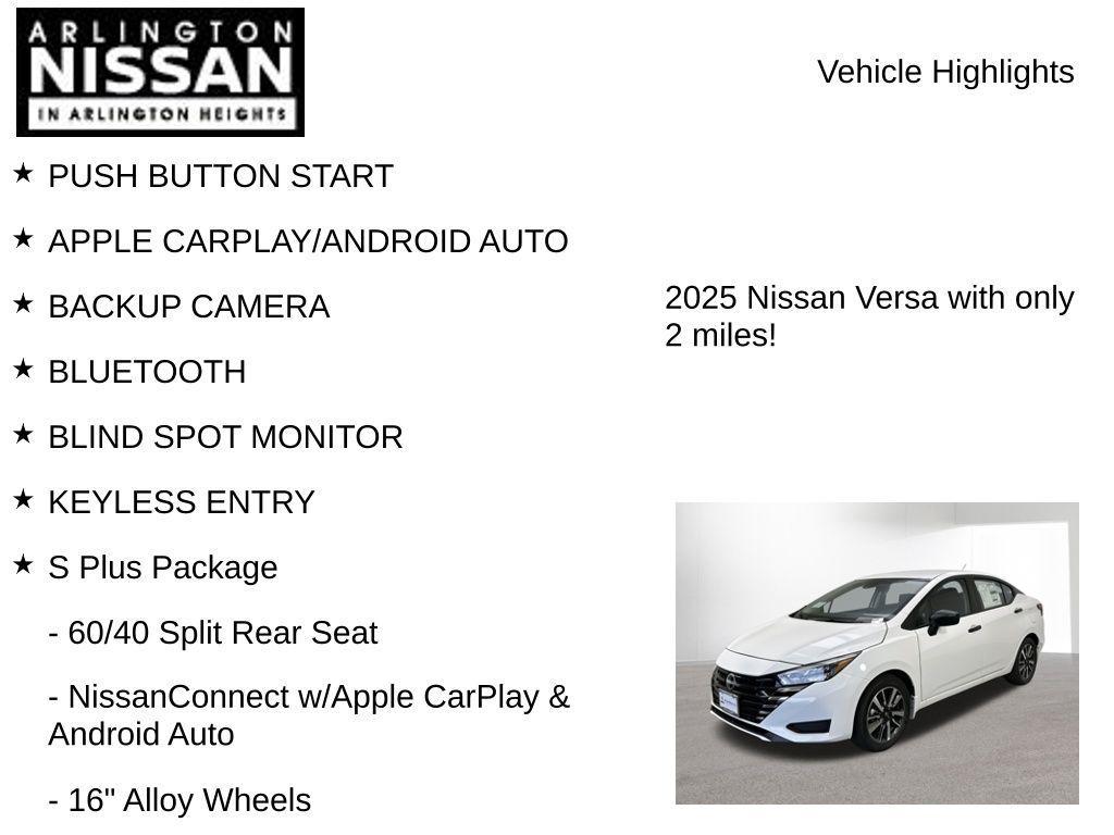 new 2025 Nissan Versa car, priced at $17,487
