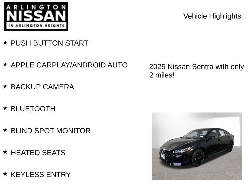 new 2025 Nissan Sentra car, priced at $25,101