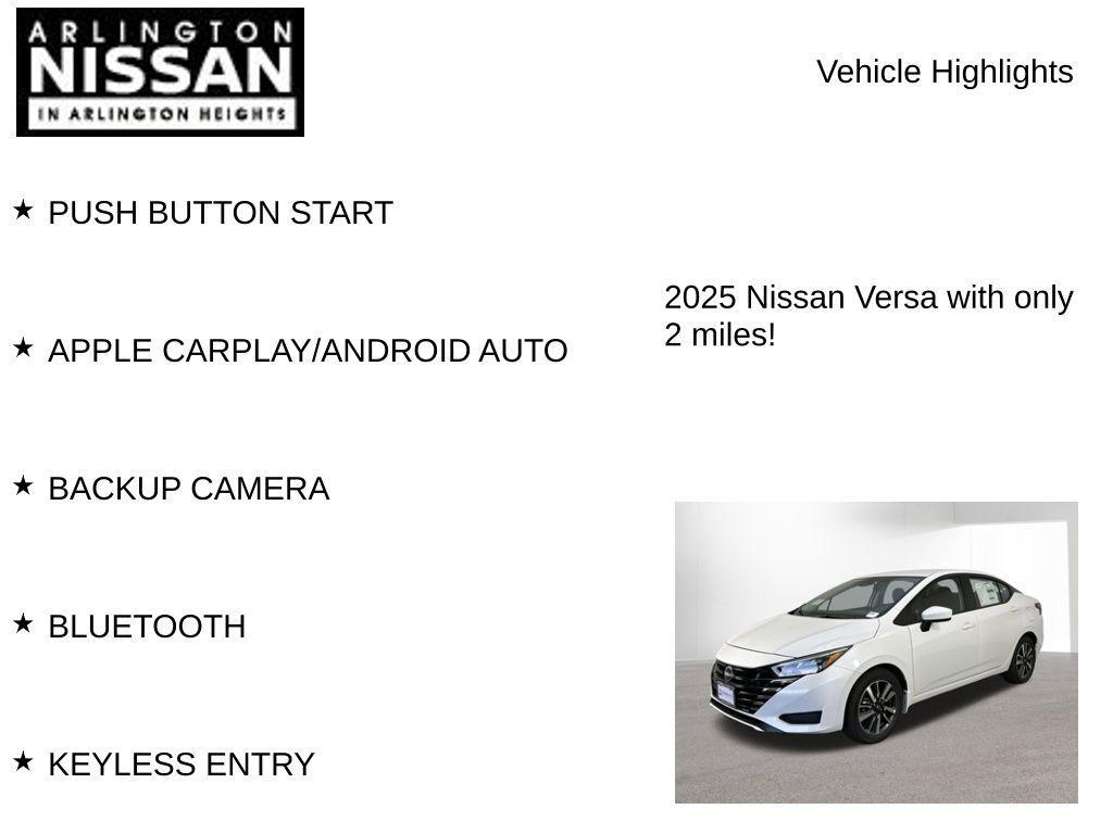 new 2025 Nissan Versa car, priced at $18,478