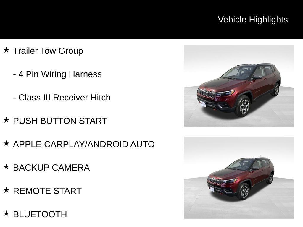 used 2022 Jeep Compass car, priced at $24,526