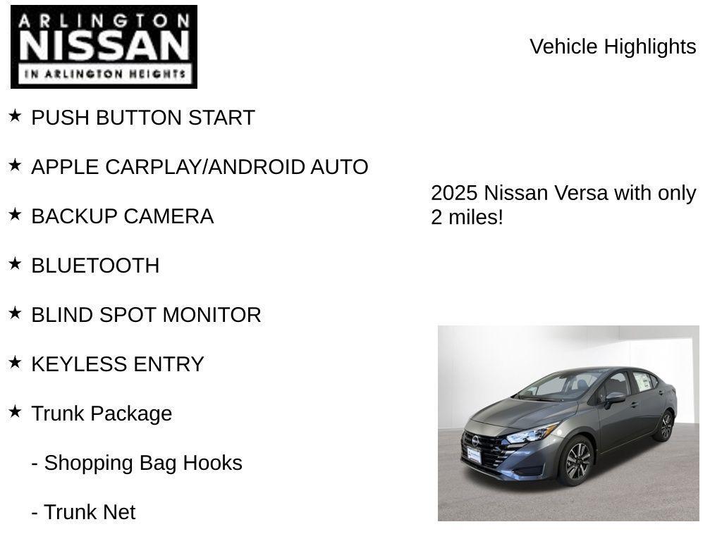 new 2025 Nissan Versa car, priced at $18,002