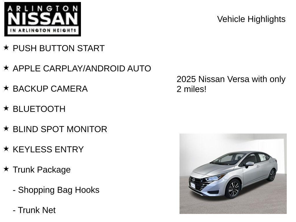 new 2025 Nissan Versa car, priced at $18,002