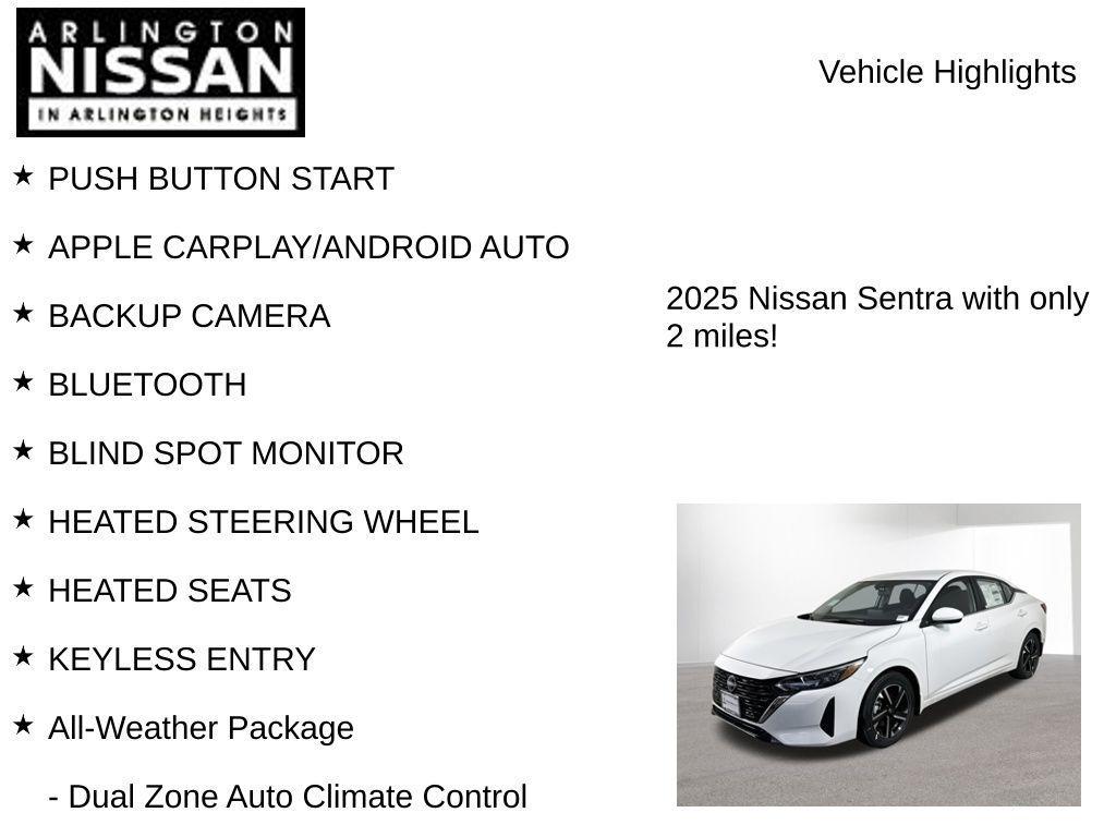 new 2025 Nissan Sentra car, priced at $20,754