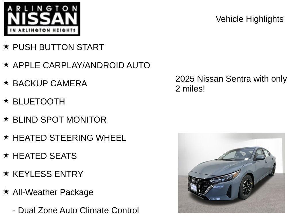 new 2025 Nissan Sentra car, priced at $21,154