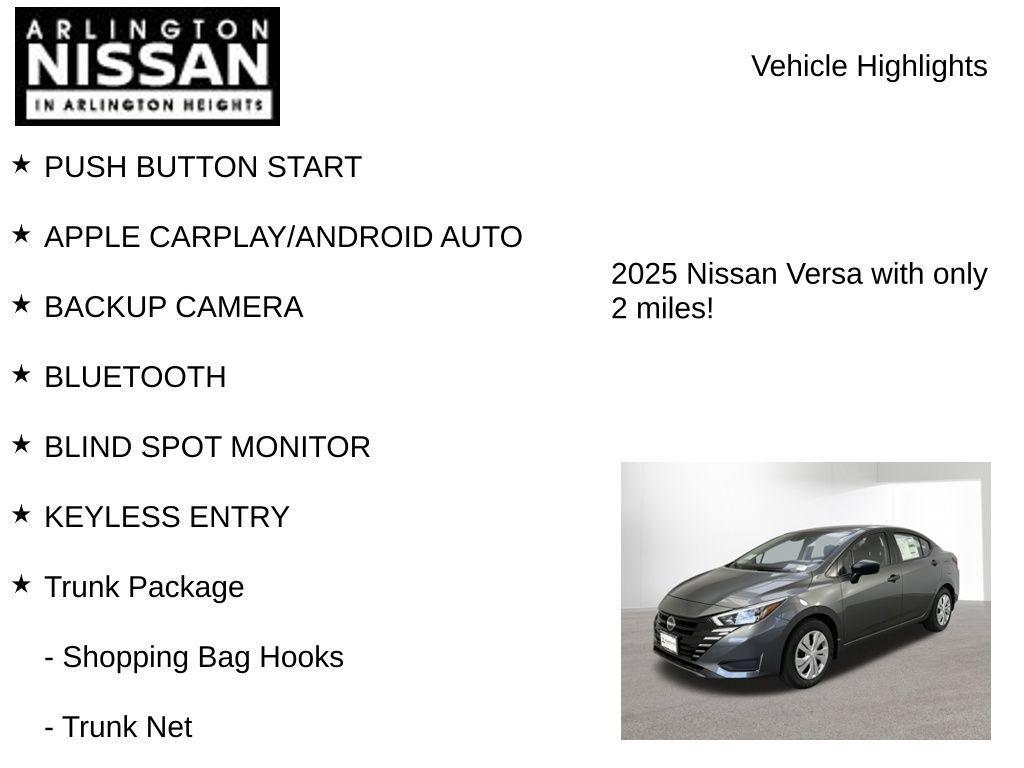 new 2025 Nissan Versa car, priced at $16,458