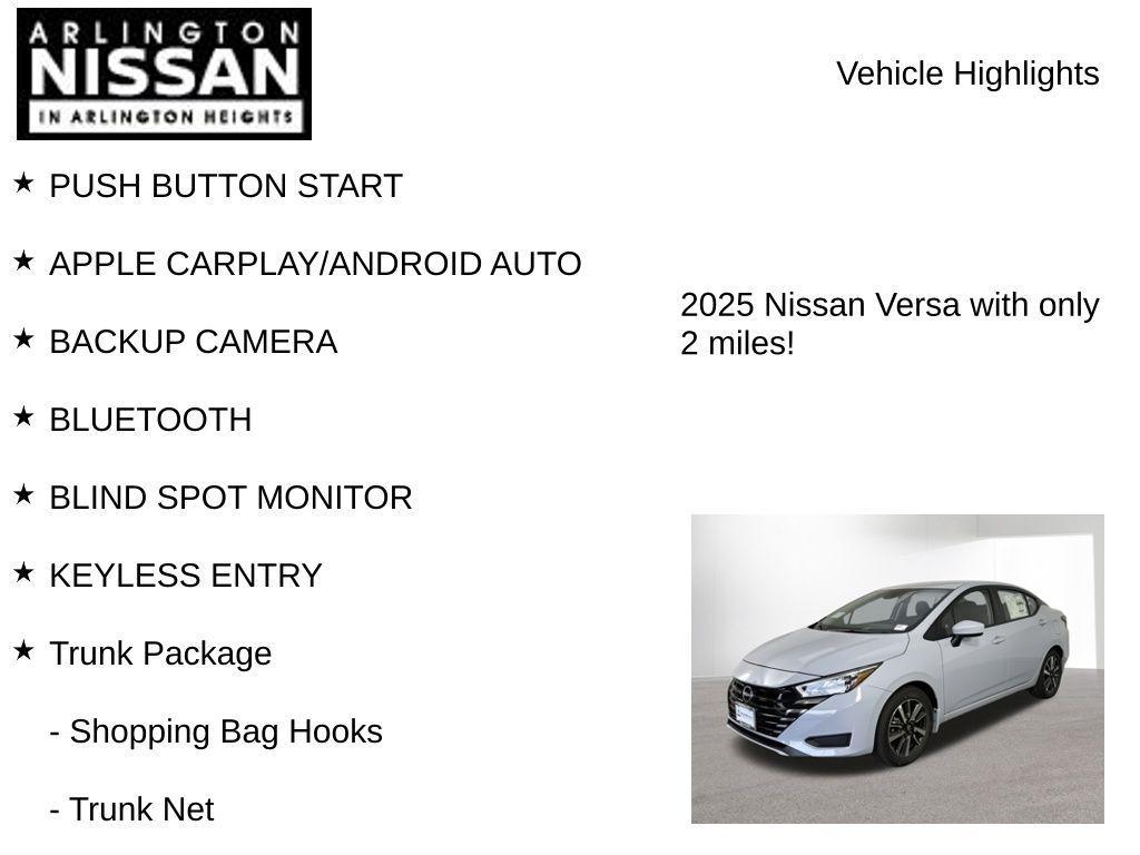 new 2025 Nissan Versa car, priced at $18,400