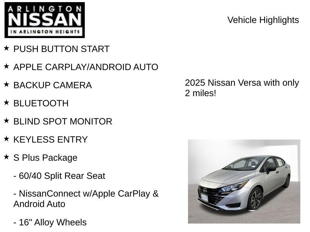 new 2025 Nissan Versa car, priced at $17,487