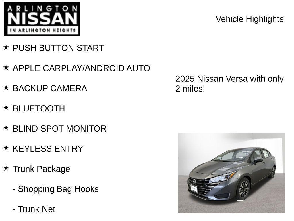 new 2025 Nissan Versa car, priced at $18,002