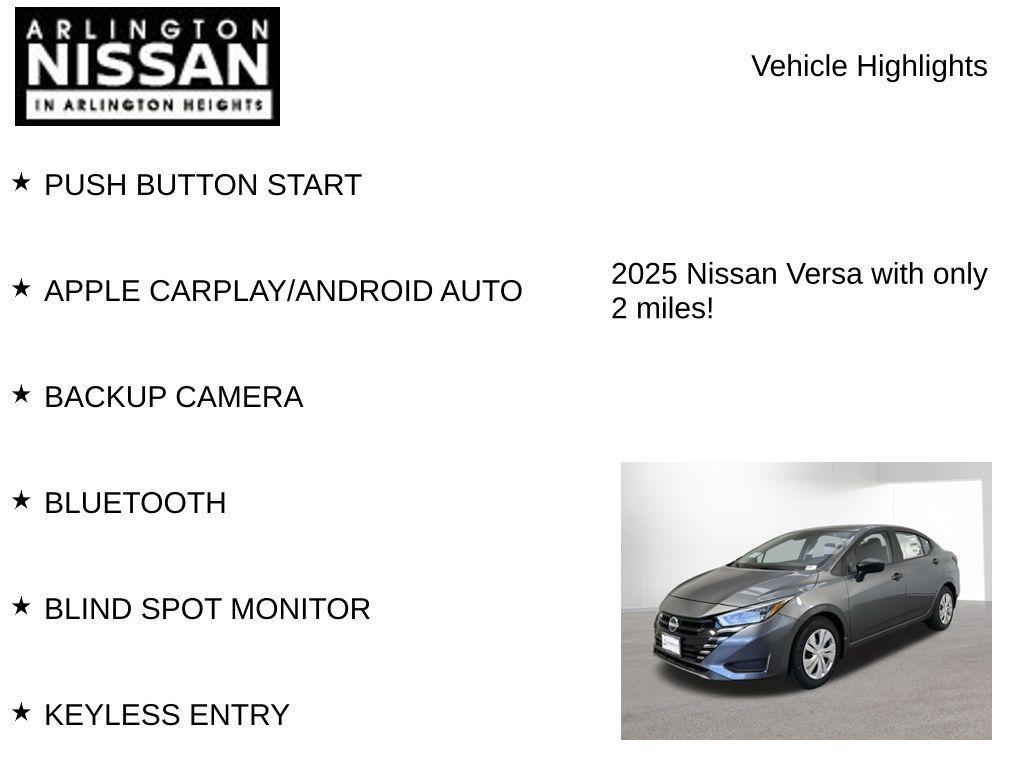 new 2025 Nissan Versa car, priced at $16,429