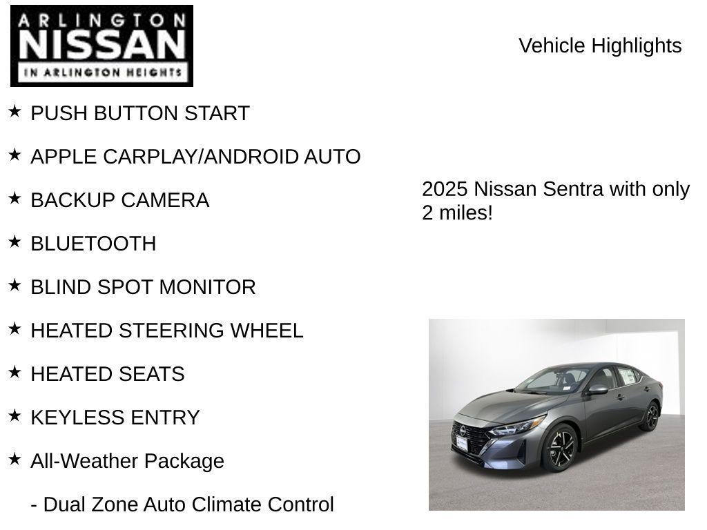 new 2025 Nissan Sentra car, priced at $20,654