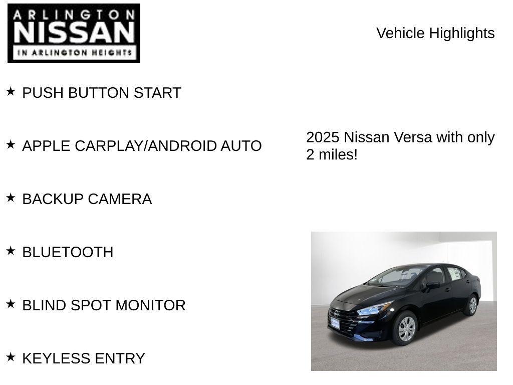 new 2025 Nissan Versa car, priced at $16,507