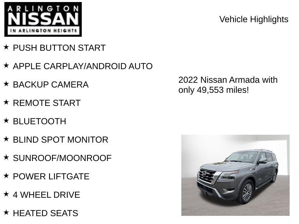 used 2022 Nissan Armada car, priced at $33,595