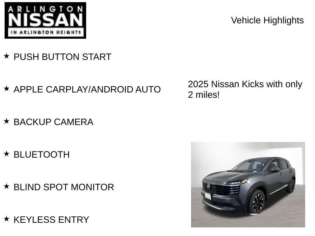 new 2025 Nissan Kicks car, priced at $21,184