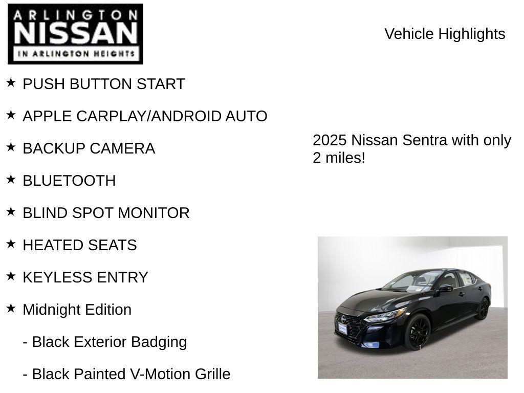 new 2025 Nissan Sentra car, priced at $25,101