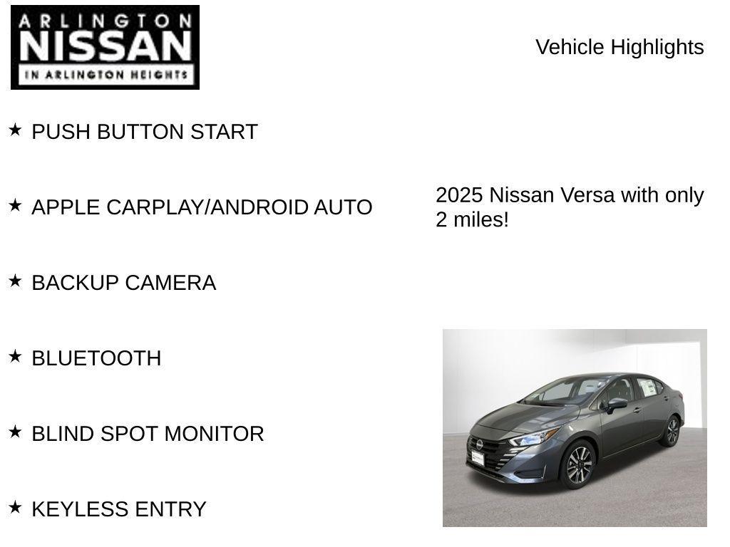 new 2025 Nissan Versa car, priced at $17,650