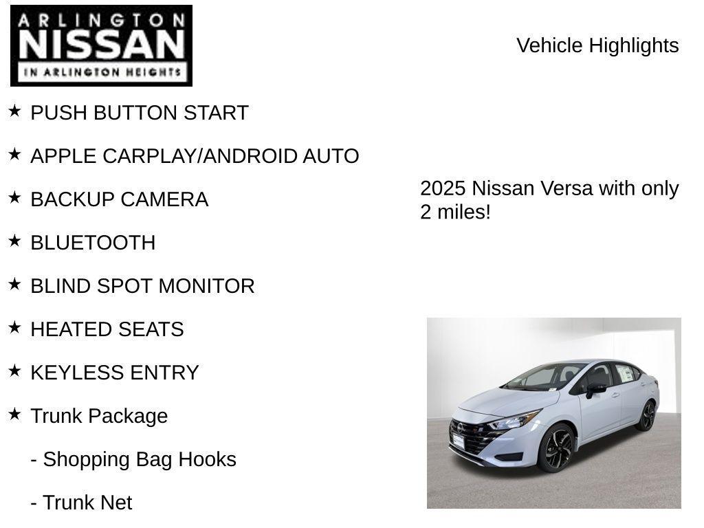new 2025 Nissan Versa car, priced at $19,080