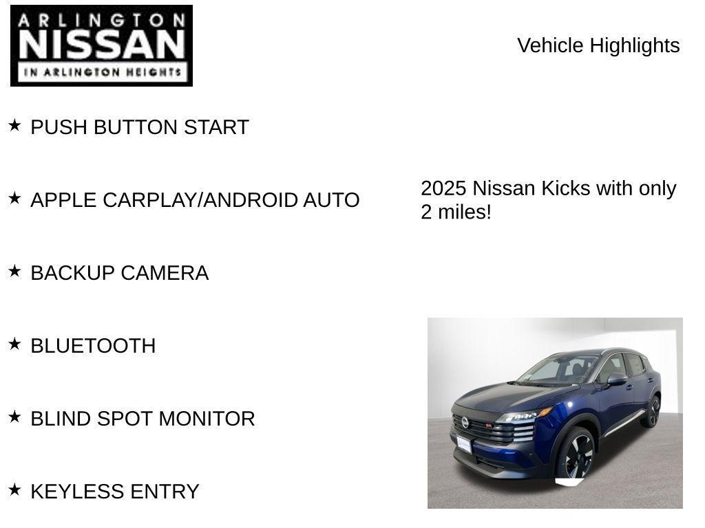 new 2025 Nissan Kicks car, priced at $29,031