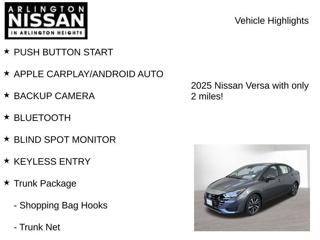 new 2025 Nissan Versa car, priced at $17,924