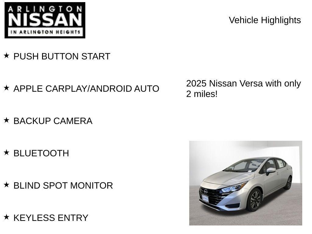 new 2025 Nissan Versa car, priced at $18,023