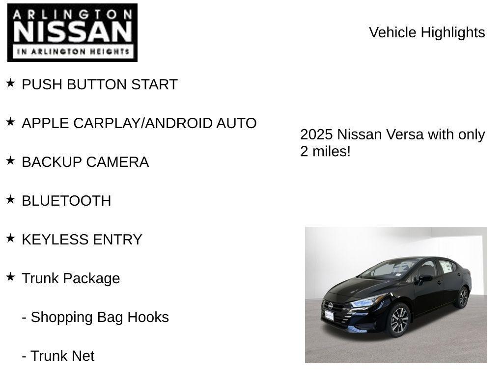 new 2025 Nissan Versa car, priced at $18,035