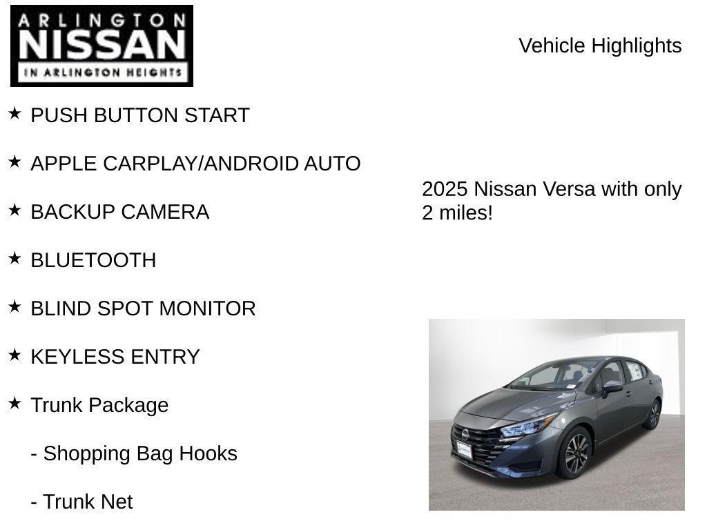 new 2025 Nissan Versa car, priced at $18,002