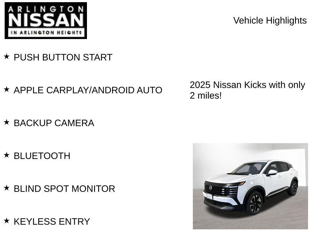 new 2025 Nissan Kicks car, priced at $21,184