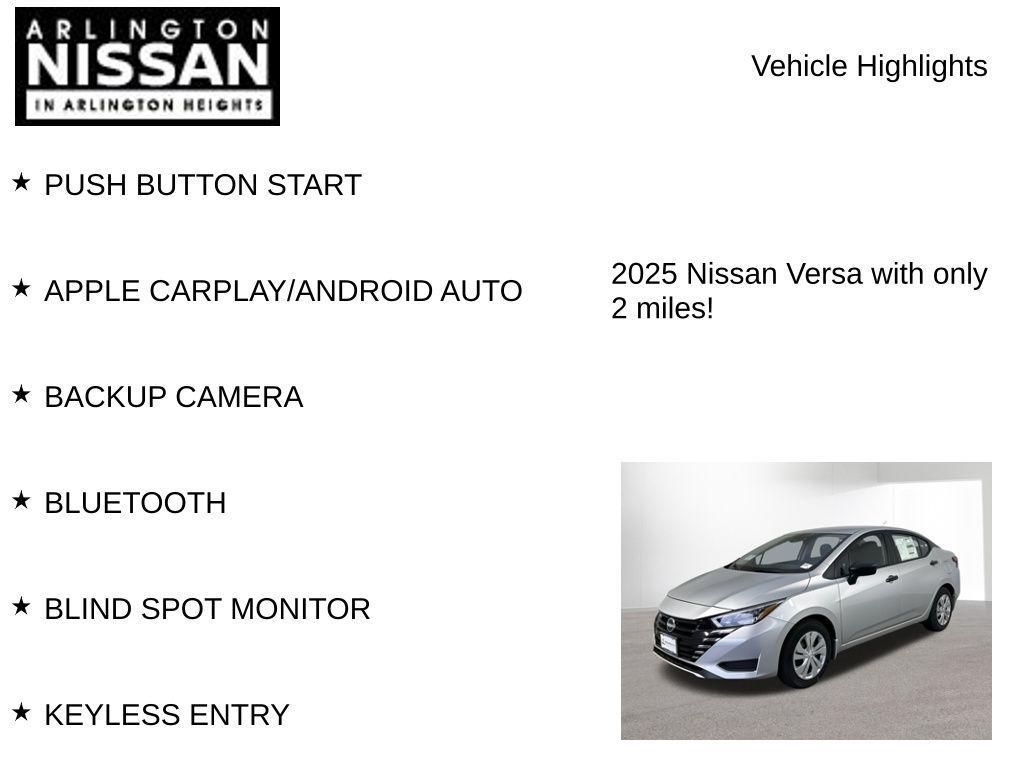new 2025 Nissan Versa car, priced at $17,034