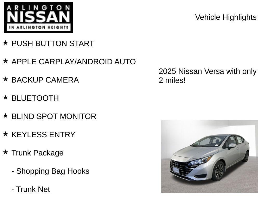 new 2025 Nissan Versa car, priced at $18,002