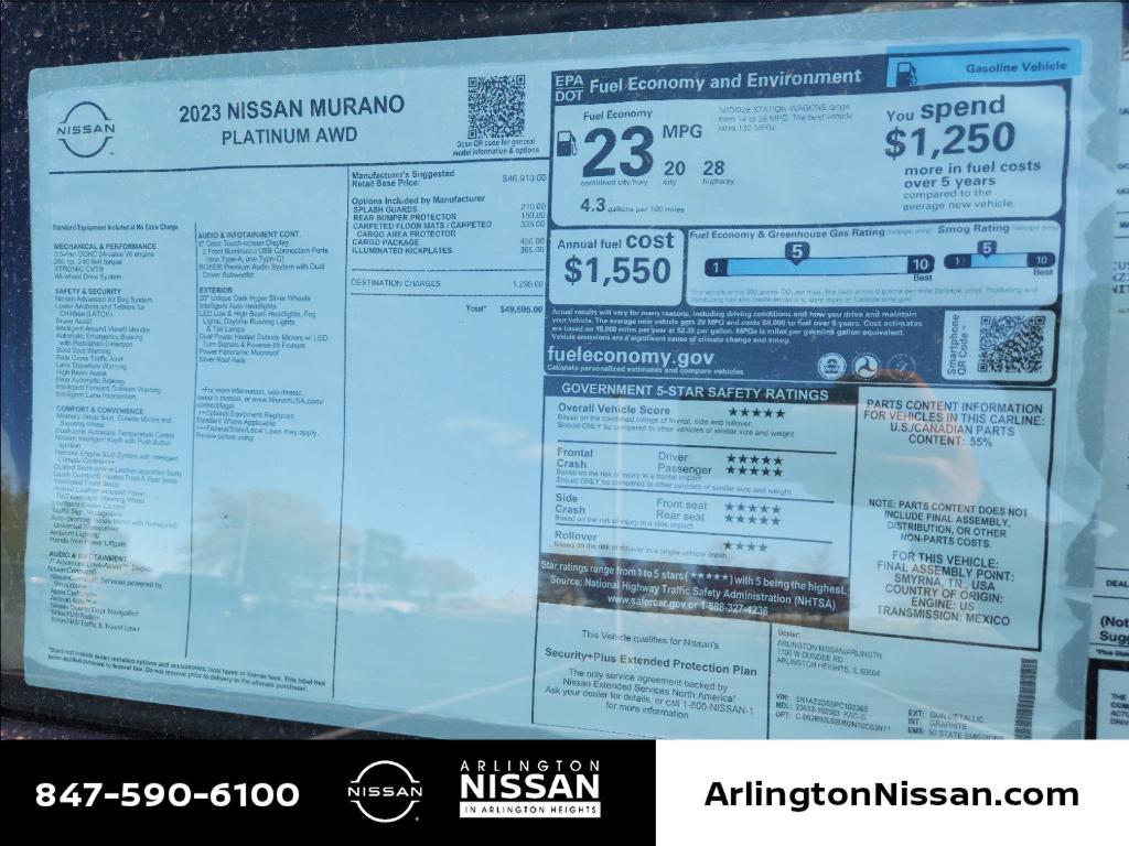 new 2023 Nissan Murano car, priced at $39,045