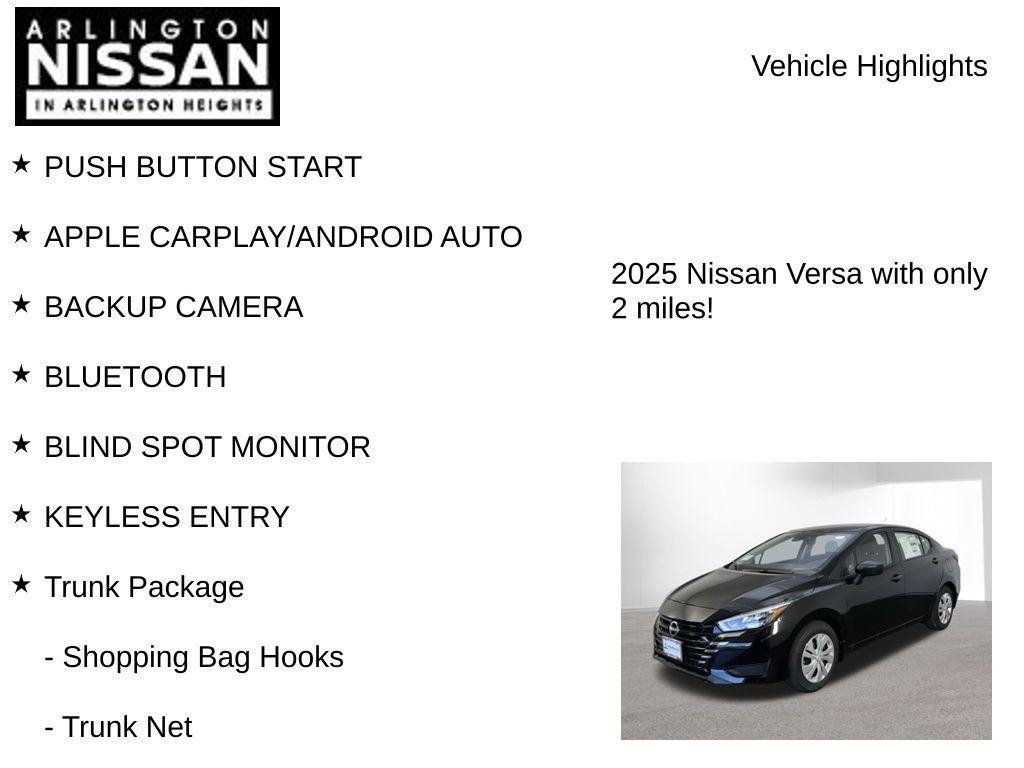 new 2025 Nissan Versa car, priced at $20,208