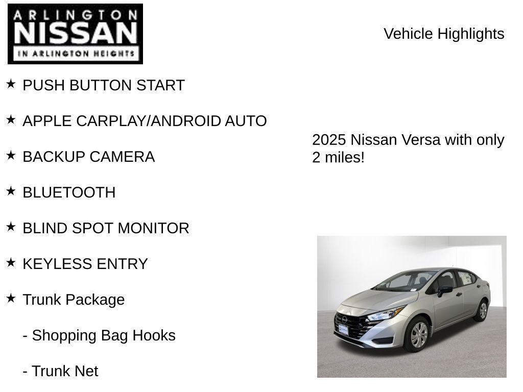 new 2025 Nissan Versa car, priced at $16,458