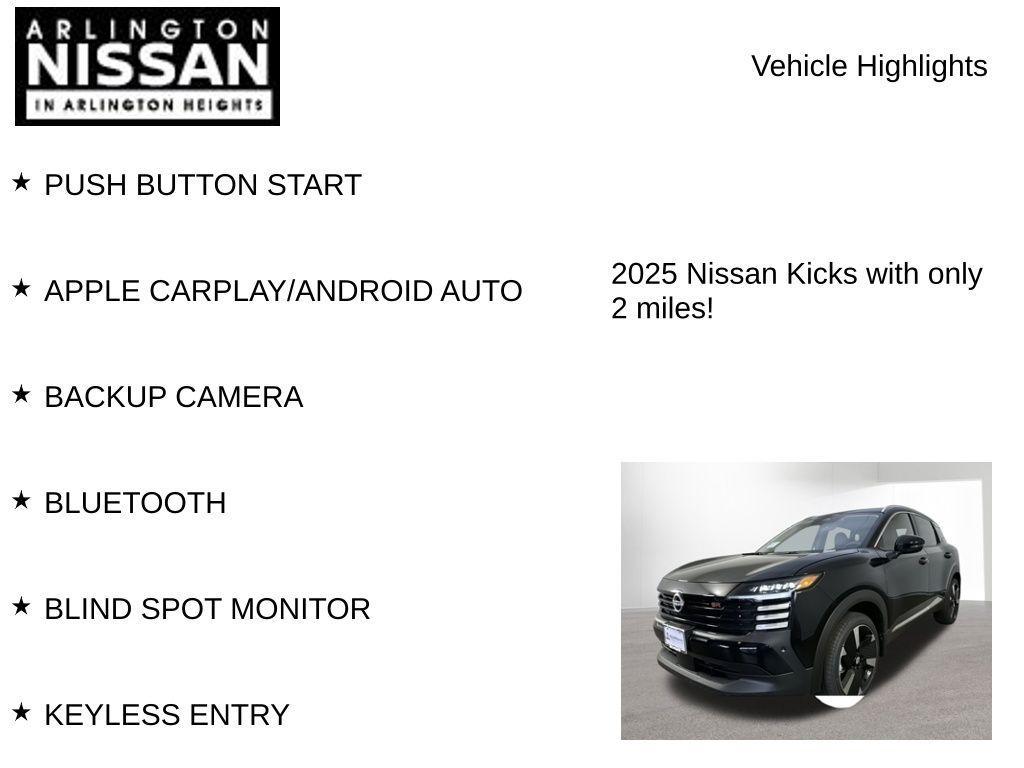 new 2025 Nissan Kicks car, priced at $23,443